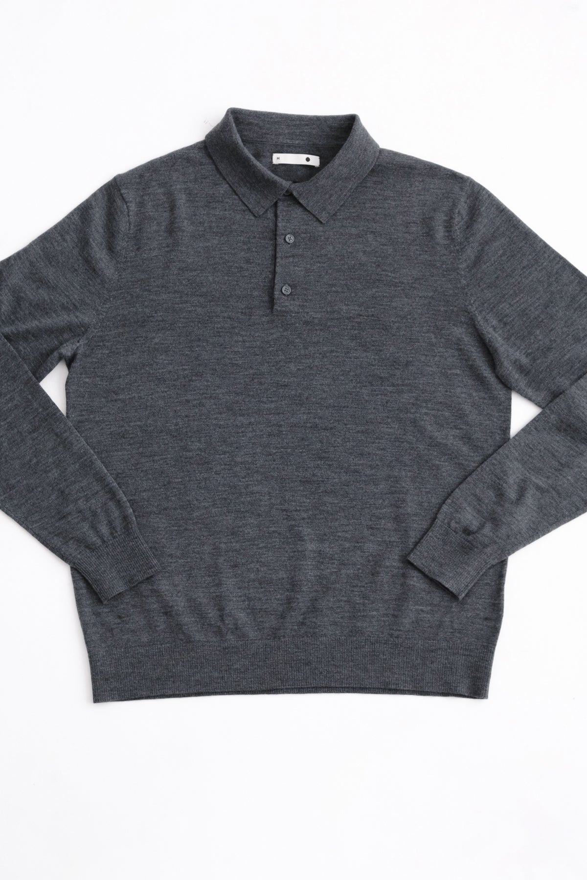 MERINO GREY POLO LONG SLEEVE