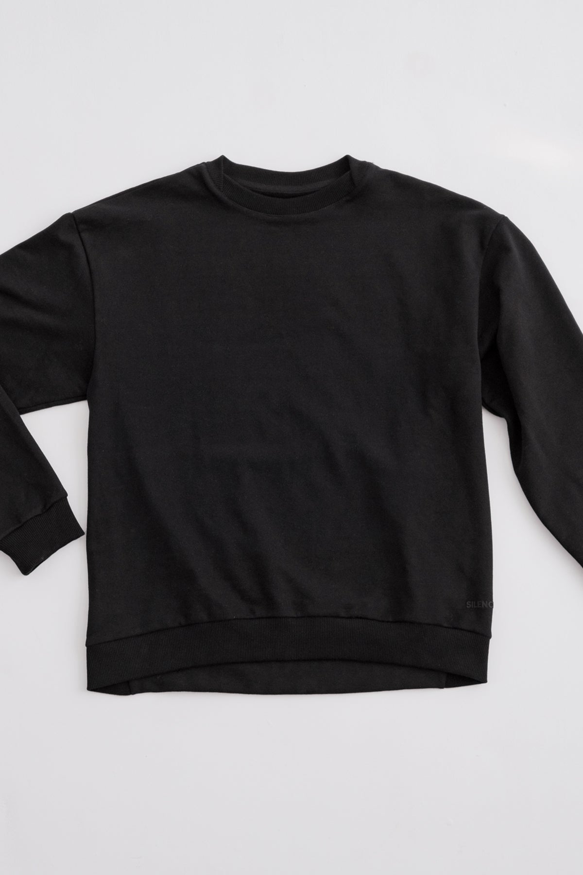 BLACK SWEATSHIRT EMBOSSED