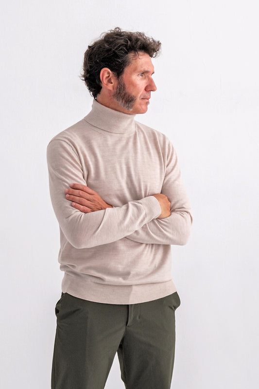 MERINO BEIGE TURTLENECK JUMPER