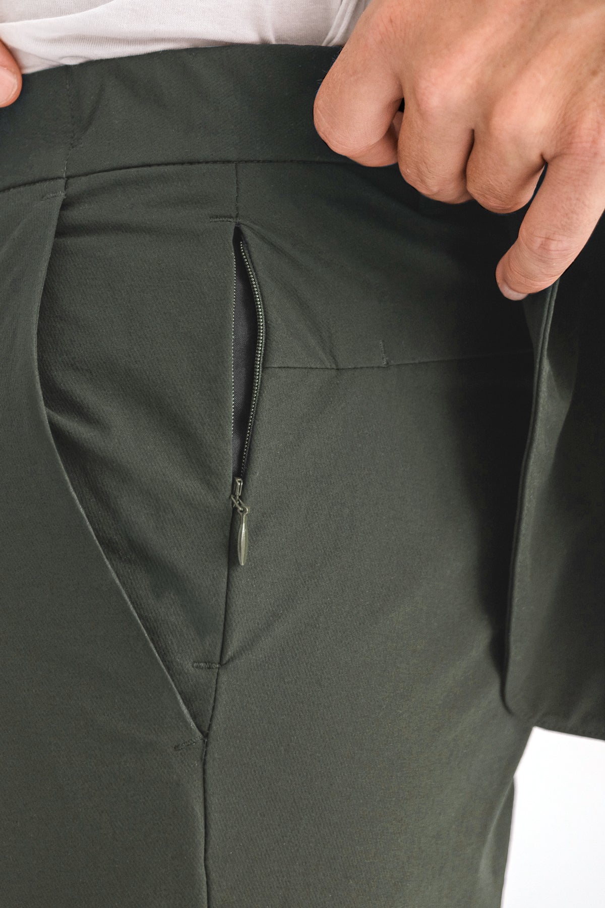 KHAKI SUIT PANTS