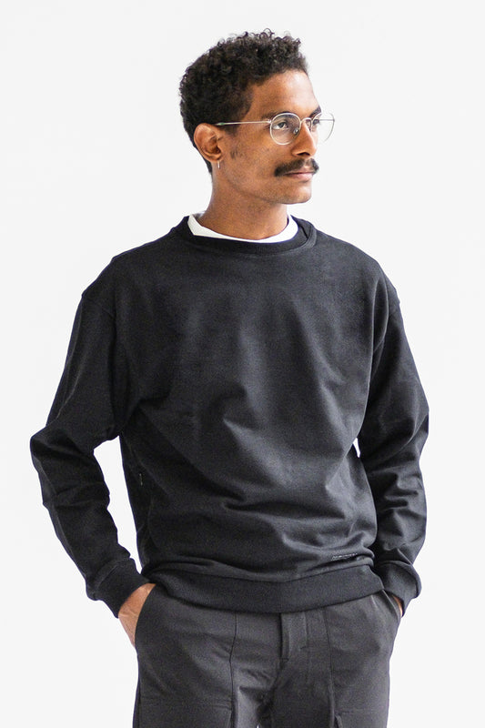 BLACK SWEATSHIRT EMBOSSED